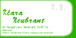 klara neubrant business card